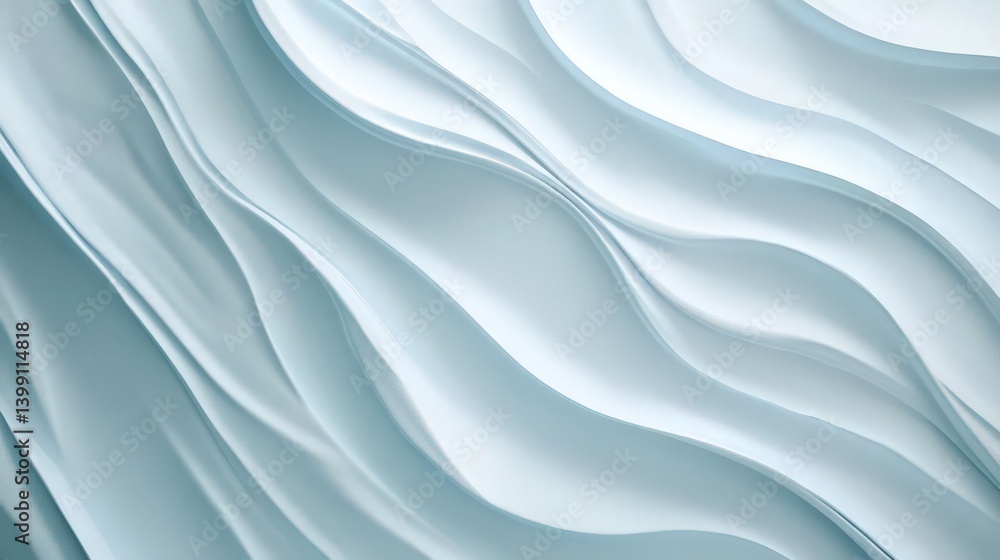 Aufkleber abstract light blue background featuring smooth, wavy lines in a minimalistic flat design. high-reso