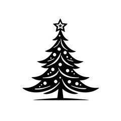 Elegant Black & White Christmas Tree Icon Design