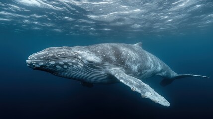 Fototapeta premium Majestic Humpback Whale Underwater