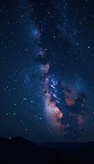 Obraz premium Shimmering stardust against the inky blackness of a serene and peaceful night sky filled with glittering stars , space, stars