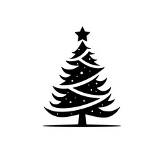 Minimalist Christmas Tree Silhouette Illustration - Vector Design