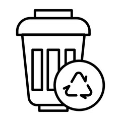 Recycle Bin  Vector Line Icon Design