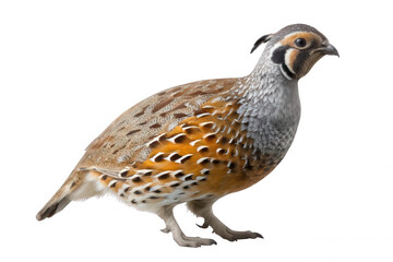 Fototapeta premium Photorealistic Quail in Upright Pose Isolated on White Transparent Background