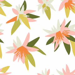 Epiphyllum oxypetalum pattern.Exquisite vector floral patterns.