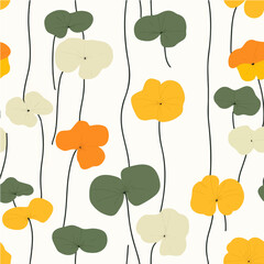 Obraz premium Nasturtium pattern.Exquisite vector floral patterns.