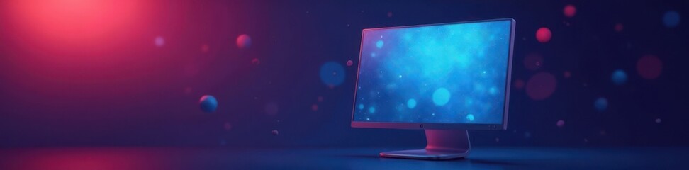 Obraz premium Simple icon of computer screen with clickable cursor on desktop background, online, mobile phone