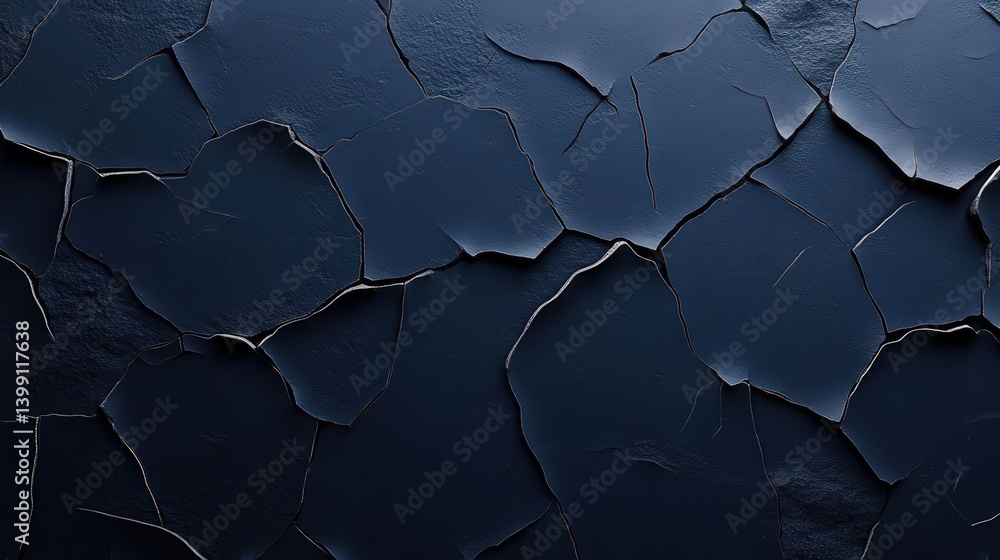 Wall mural abstract navy blue background featuring a dark slate texture with cracks and a rough stone surface, 