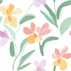 Vanda pattern.Exquisite vector floral patterns.