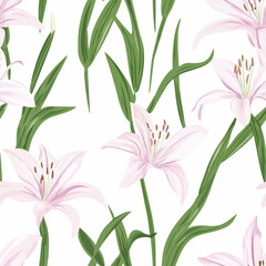 Crinum asiaticum pattern.Exquisite vector floral patterns.