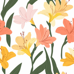 Clivia pattern.Exquisite vector floral patterns.