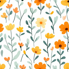Pot marigold pattern.Exquisite vector floral patterns.