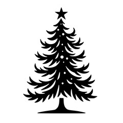 Minimalist Christmas Tree Silhouette Illustration - Festive Design
