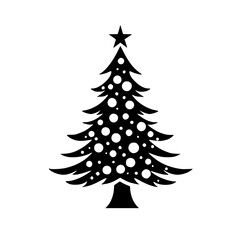 Minimalist Black and White Christmas Tree Icon