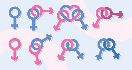 flat gender symbol design collection