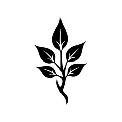 Black and White Minimalist Plant Leaf Design – Logo, Nature, Eco