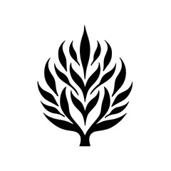 Abstract Black and White Tree Icon - Nature & Design