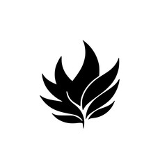 Minimalist Black Leafy Silhouette, Abstract Organic Design on White