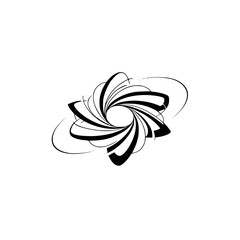 Abstract Floral Logo, Swirling Petals, Grayscale Design, Modern Branding