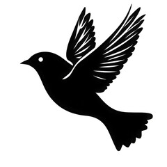 Fototapeta premium A graceful black bird in flight, showcasing its elegant wings and streamlined body.