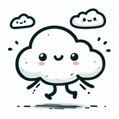 Weather forecast vector illustration icon design with cloud people, sun, and rain elements on a white