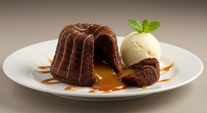 Classic Petit G&acirc;teau with Caramel Drizzle