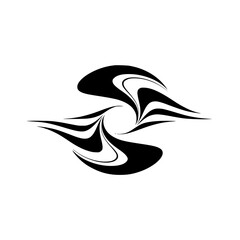 Fototapeta premium Abstract S-Shaped Black & White Vector Design, Logo, Modern Art