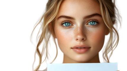 portrait of a young woman transparant background