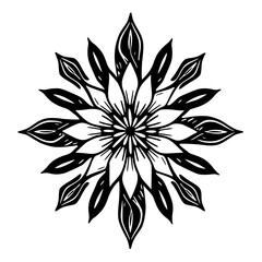 Fototapeta premium Elegant Black and White Floral Mandala Design