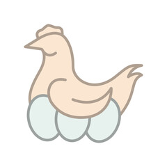 hen egg flat icon illustration