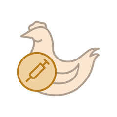 inject chicken flat icon illustration