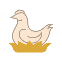 layer hen flat icon illustration