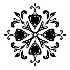 Elegant Black and White Floral Mandala Design
