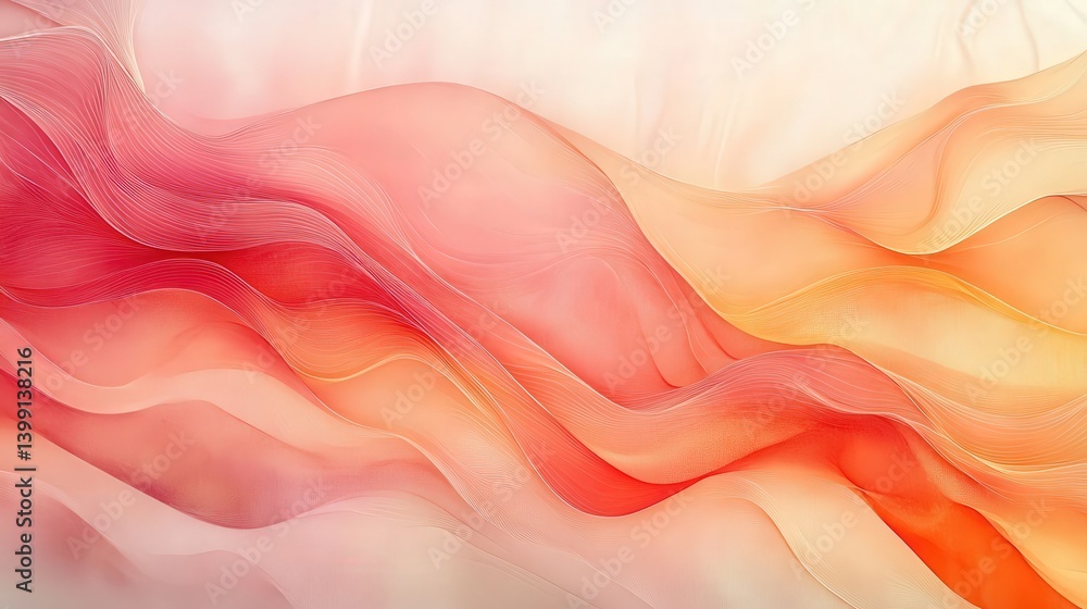 Aufkleber elegant abstract background featuring soft orange and pink waves in a warm color palette. high-resol