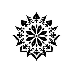 Obraz premium Elegant Black Mandala on White Background: Decorative Vector Design
