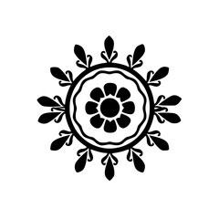Black and White Decorative Floral Mandala Design