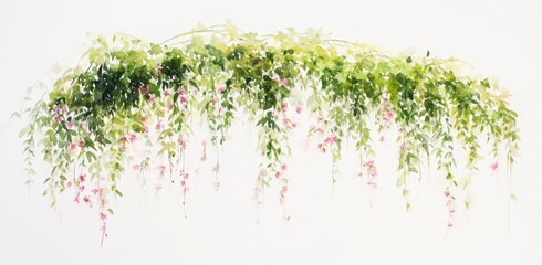 Watercolor Floral Vine Arrangement