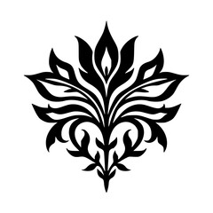 Elegant Black Floral Silhouette Design on White Background