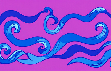 青と紫の波模様の背景素材