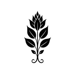 Minimalist Black Floral Design on White Background