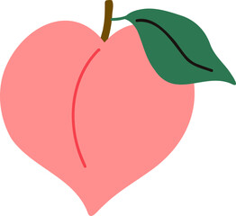 Hand Drawn Peach Fruit Illustration