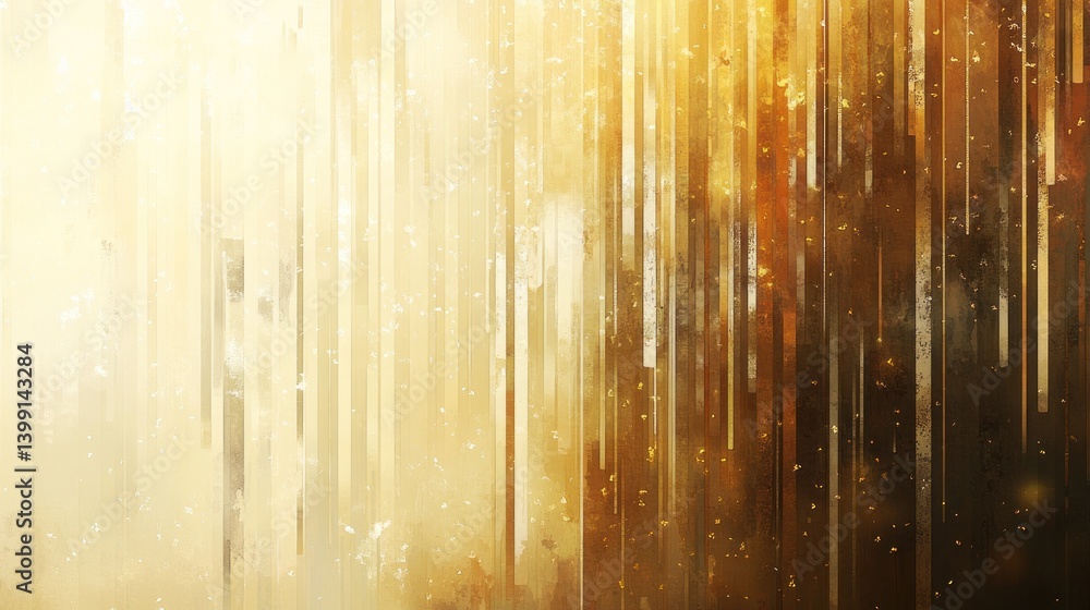 Poster abstract golden background showing vertical lines and light shades of color