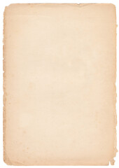 色褪せてフチがボロボロになった古い用紙のテクスチャ背景 アンティーク