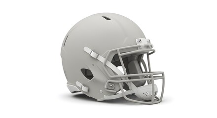 Fototapeta premium Gray football helmet isolated on white background, equipment for sports