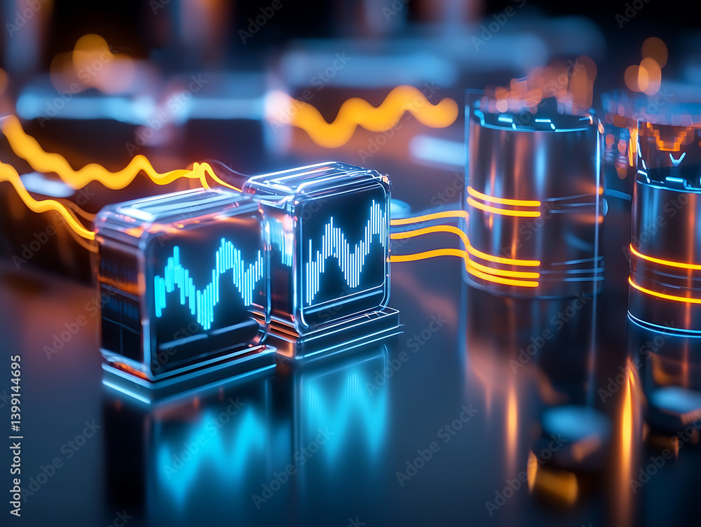 Poster dynamic sound waves visualization digital media studio graphic art modern technology close-up visual