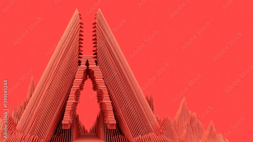 Poster intricate triangle formed from folded paper creating a unique abstract design reflecting creativity 