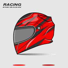 Vibrant red racing helmet design showcasing sleek lines and a modern aesthetic against a neutral background