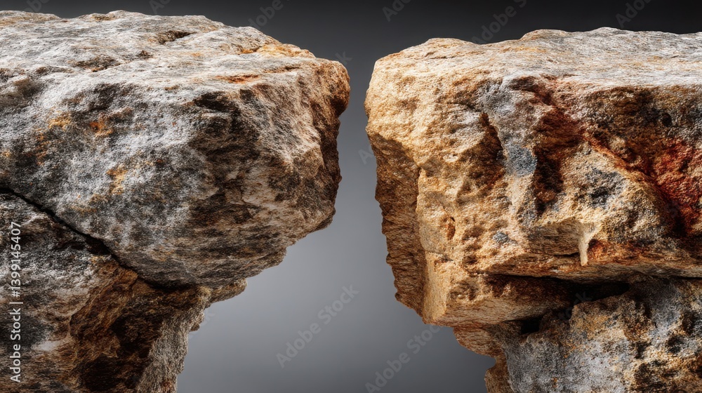 Aufkleber solid rock against a black background creating a bold abstract image reflecting strength and resilie
