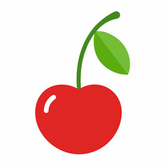 Cherry fruit vector icon isolated on white background