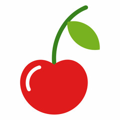 Cherry fruit vector icon isolated on white background