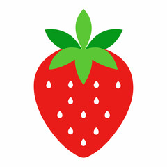Strawberry vector icon isolated on white background